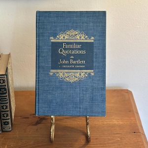 Vintage Edition of Familiar Quotations – 1968 Little, Brown & Company – Poetry and Quote Compilation Book – Blue Gilt Clothbound Hardcover