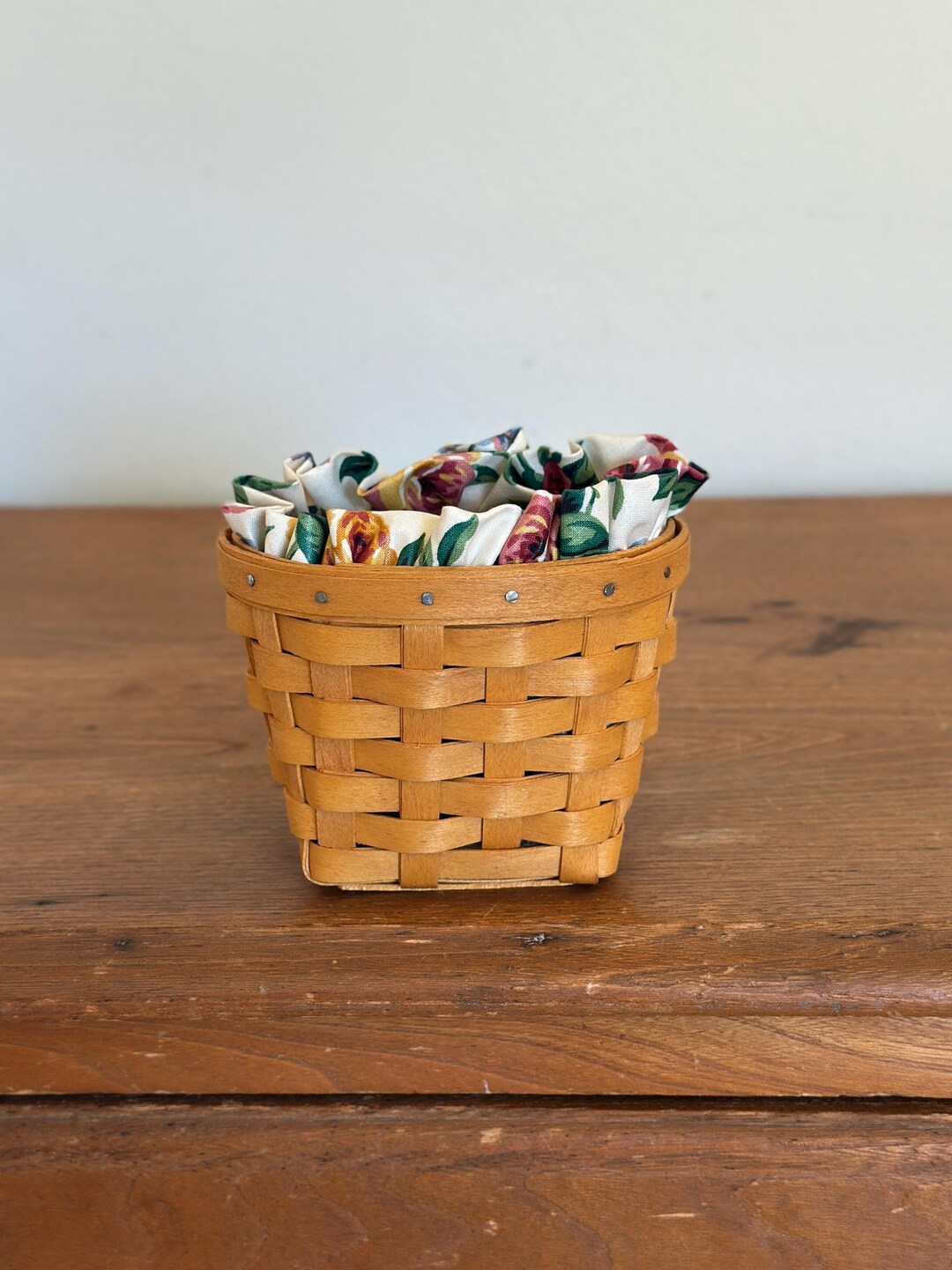 Vintage Longaberger Small Handwoven Basket – Woven Storage With