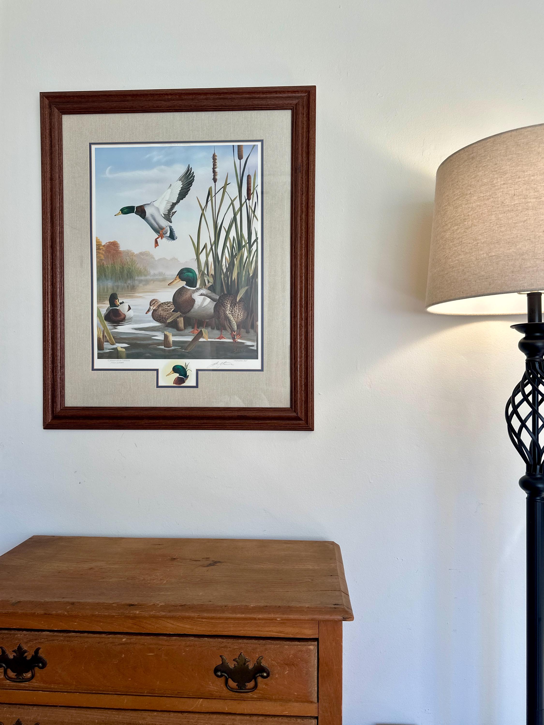 Framed Vintage Duck Print – “autumn Air” by Leo Stans (1993