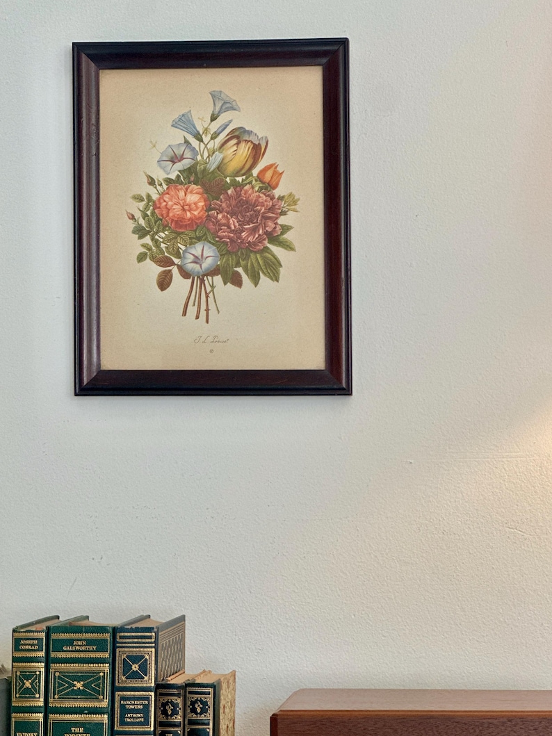 Vintage Floral Bouquet Print – J.L. Prévost Botanical Art – Framed ...