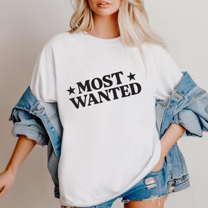 Vintage  Shirt, Cotton Western Most Wanted Baby Tee, Crop Top, Cowgirl T Shirt, Country Music Shirt, Concert Tee, Rodeo Top, Cowboy Theme