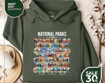 National Parks Sweatshirt | US National Park Camping Gift for Family Trip | Nature Lover | Hiking Hoodie | Fathers Day Gift for Mom
