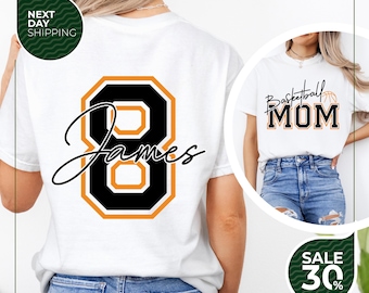 Basketball Mom Custom Name and Number Shirt | Game Day Basketball Mom Shirt | Personalized Basketball Team Shirt | Mama Basketball Season