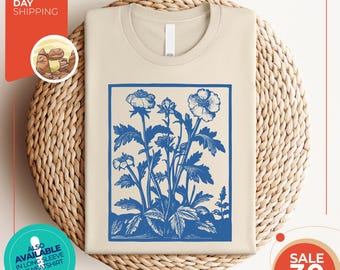 Vintage Wildflower Graphic Shirt | 90s Retro Flowers Tee | Pressed Flowers | Gift For Her | Flower Girl | Screenprint Art Shirt | Floral tee