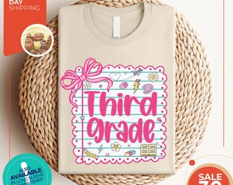 Preppy Back to School Shirt | Teacher Coquette First Day of School Shirt | Girly Pink Bow Sublimation | Pre-k 1st/2nd/3rd/4th Grade