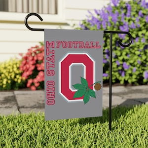 Ohio State Buckeyes Garden Banner Printed On Both Sides | Outdoor Ohio State Garden Flag, Buckeye Football Spirit Banner, Housewarming Gift