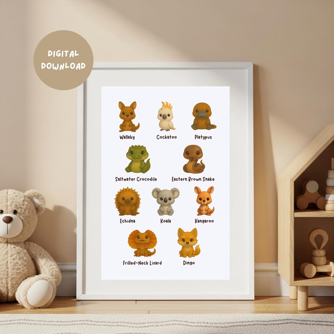 10 Iconic Australian Animals Wall Art | Aussie Wildlife Printable ...