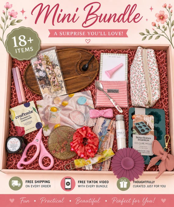 Mystery Box for Women | 18-Piece Surprise Gift Bundle | Jewelry, Stationery, Home Decor, Tote Bag & Lifestyle Finds