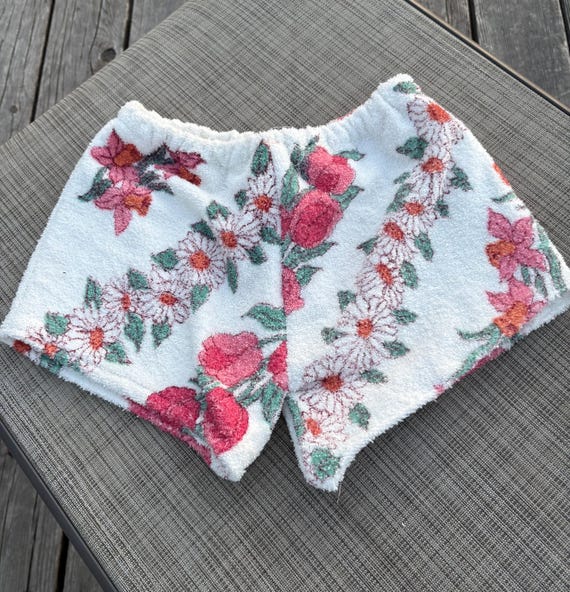 Vintage Towel Shorts Floral Print