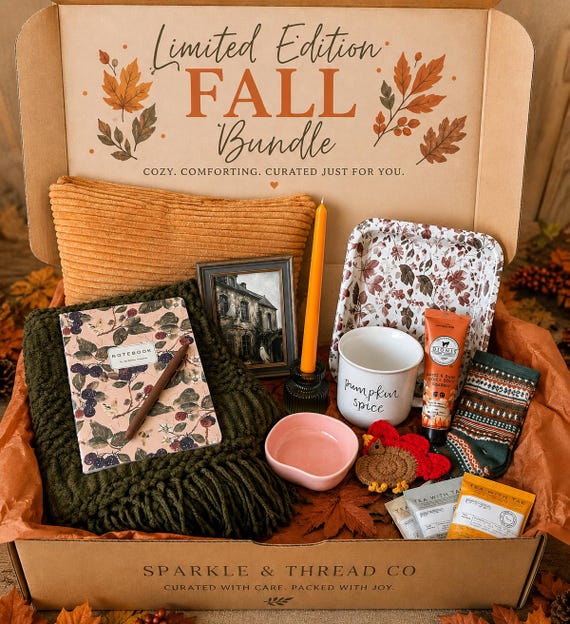 Fall Vibes, Cozy Finds, Autumn Surprises — Limited Edition Fall Mystery Box — A Curated Cozy Gift Box — Seasonal Fall Favorites