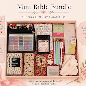 Mini Bible Mystery Box | Christian Gift Bundle | Faith Journaling Kit, Bible Study Accessories & Curated Surprise Box