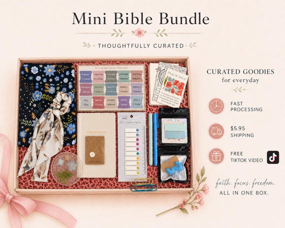 Mystery Box Gift-Mini Bible Bundle – Curated Faith Journaling Goodies-Surprise Box