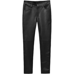 Men’s Black Leather Pants Slim Fit Straight Leg Trousers Motorcycle Biker Style Gothic Punk Rock Fashion Gift for Him Cargo Pants