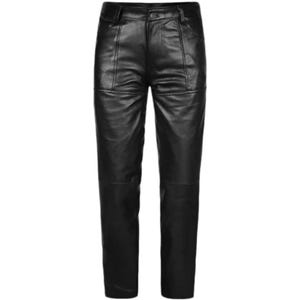 Men’s Black Leather Pants Classic Straight Fit Trousers Genuine Faux Leather Motorcycle Biker Style Rock Fashion Gift for Him Cargo Pants