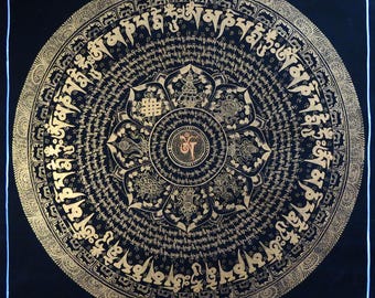 セール - 幸運を呼ぶ曼荼羅画 - ネパールの8つの縁起の良いシンボルの