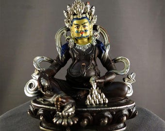 酸化銀メッキの黄色のザンバラ像 - チベット仏教 - Etsy 日本