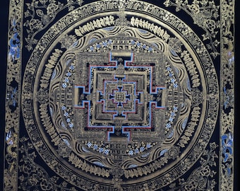 Tibetan Buddhism Ritual Kalachakra Mandala Tantra Thangka Hand Painting Art free