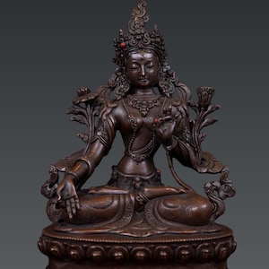 Tibetan Buddhism Goddess White Tara Rupa Dolma Oxide Copper Statue Figure Sculpture free