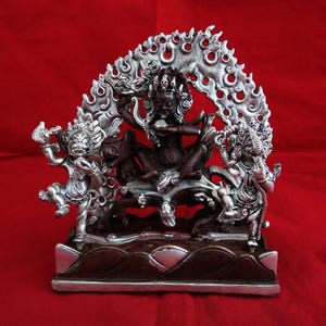 Handmade Palden Lhamo Statue: Tibetan Buddhism Copper Sculpture
