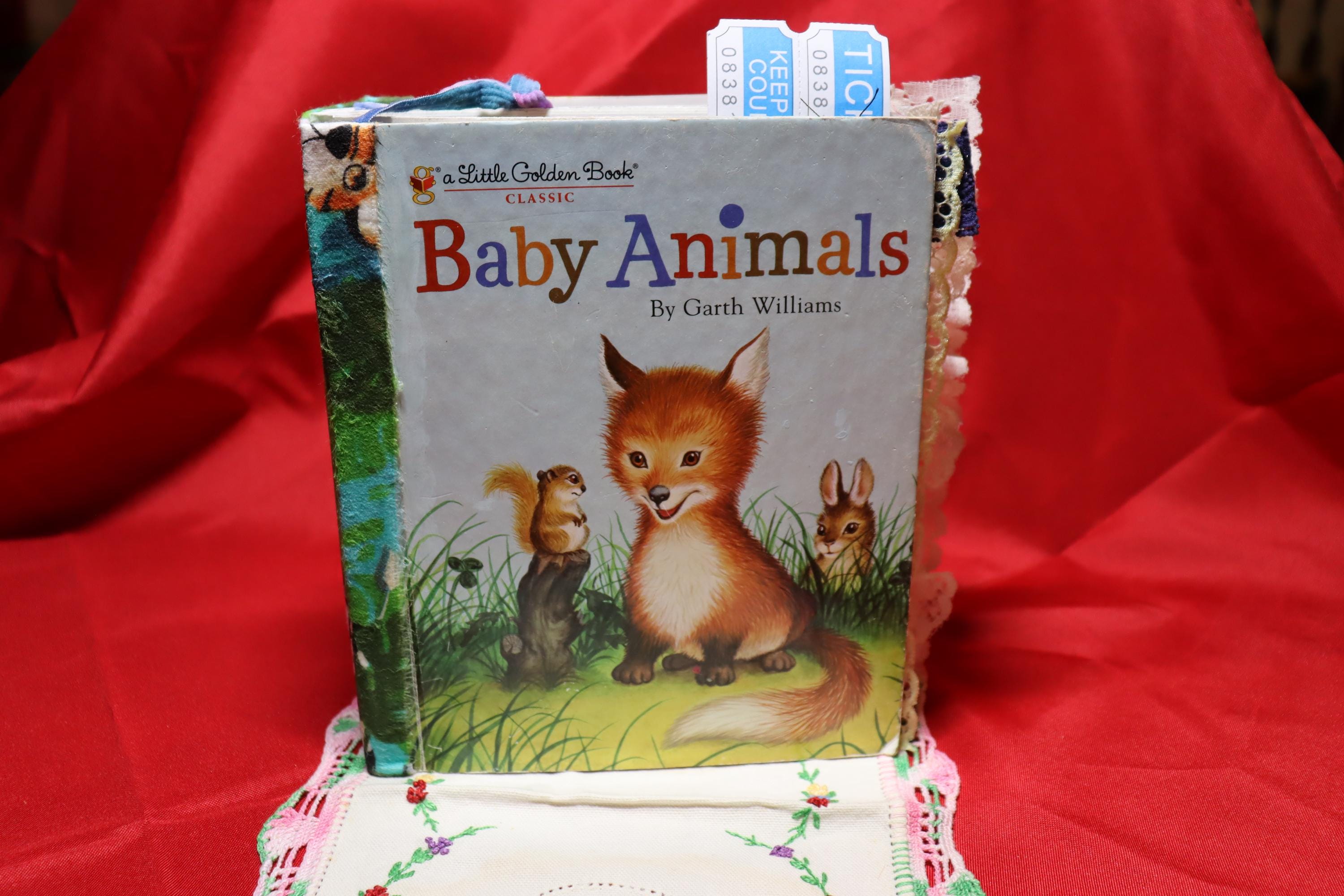 Handmade Little Golden Book Junk Journal, Baby Animals, Cinderella. Art Notebook. Great gift!