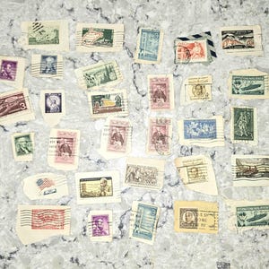 30 Used Vintage Postal Stamps