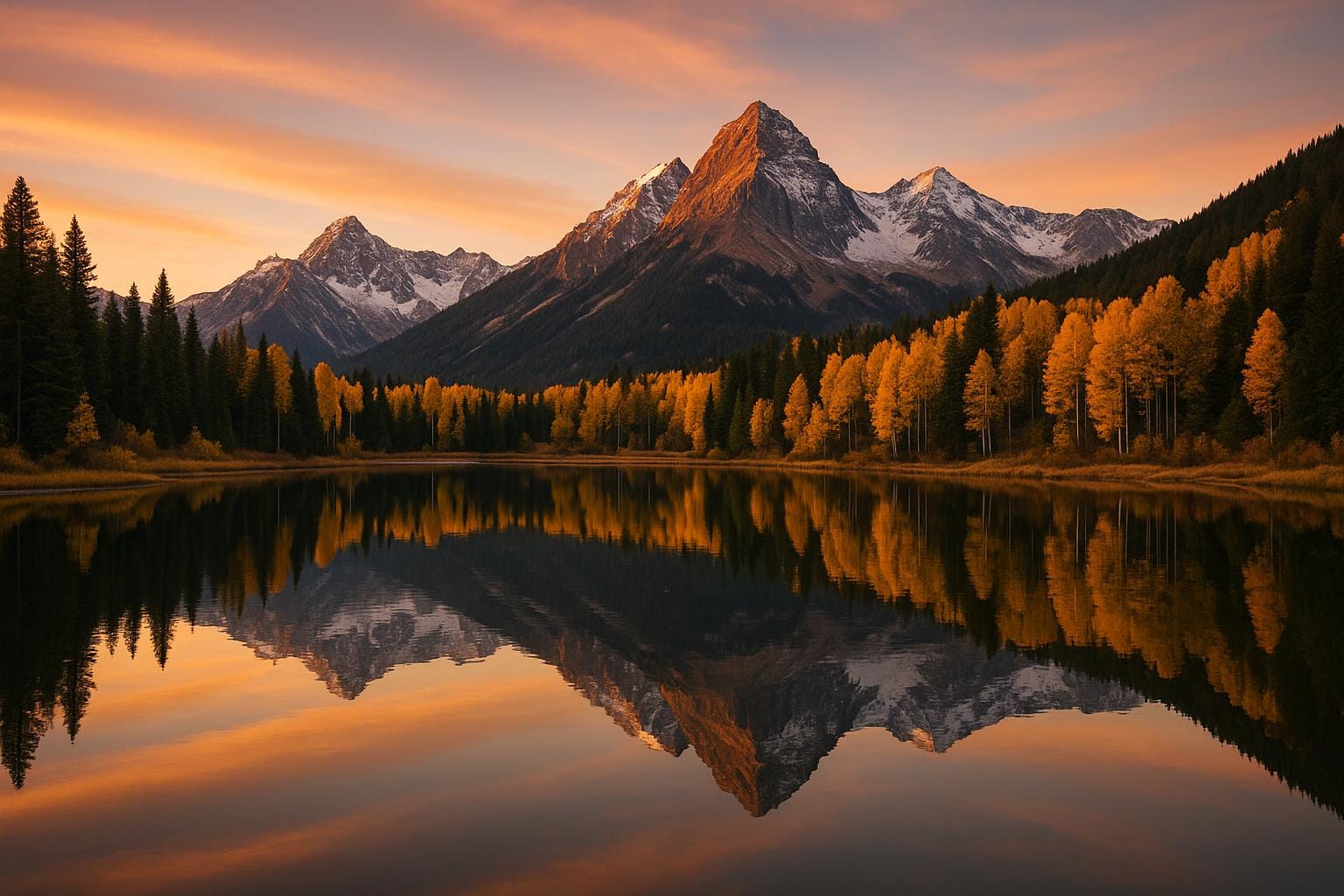 Golden Hour Serenity: Mountain Lake Landscape - Etsy
