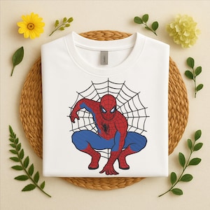 Superhero Embroidery Design, Flying Web Super Hero Embroidery Design, Embroidery Patterns, Digitizing Machine Embroidery Files, 5 Sizes