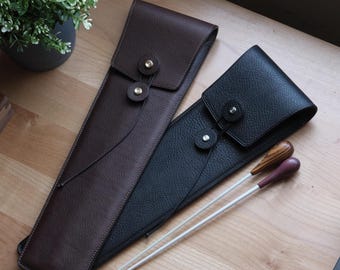Set Bacchetta E Penna In Legno Esotico Padauk &ndash; Per Direttore Musicale, Con Confezione Regalo