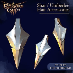 Shar / Umberlee Hair Accessories Baldur&#39;s Gate 3 - STL Files for 3D printing