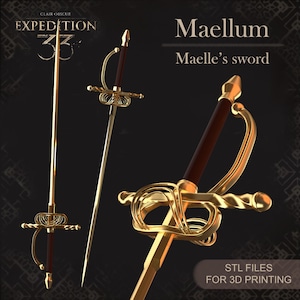 Maelle&#39;s Sword &quot;Maellum&quot; Expedition 33 - STL Files for 3D printing