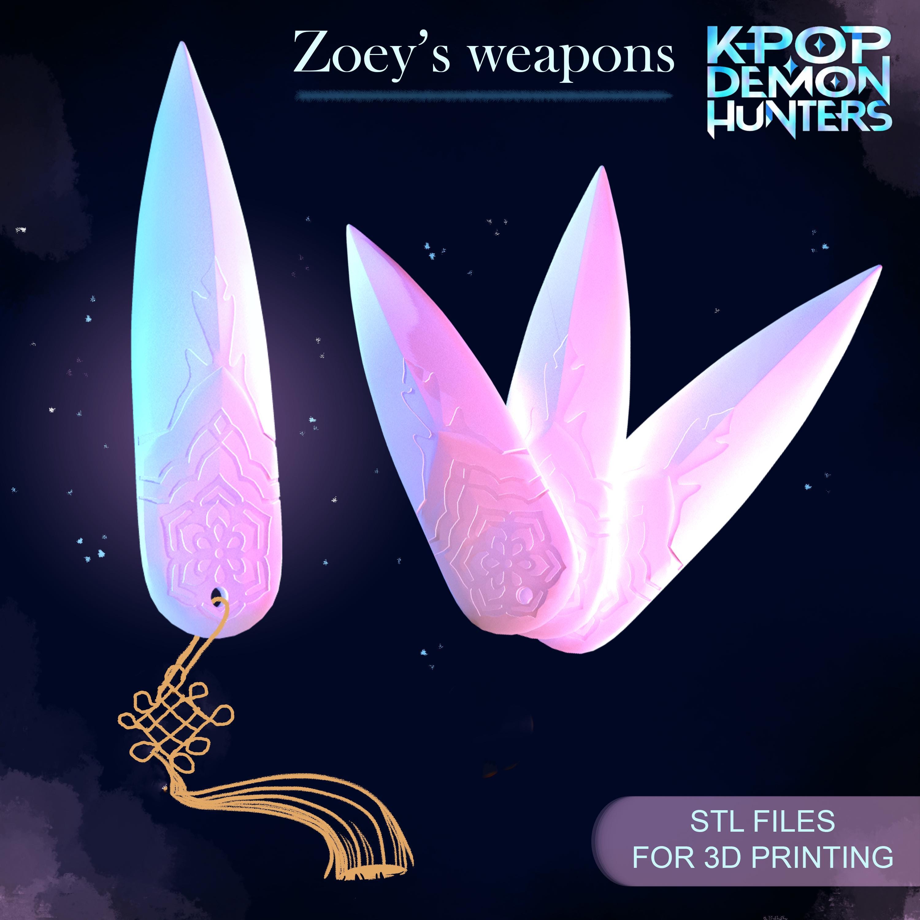 Set De 6 Épées Zoe Demons Hunters K-Pop - Accessoires Cosplay Réalistes Pour Halloween, Carnaval, Collection Anime