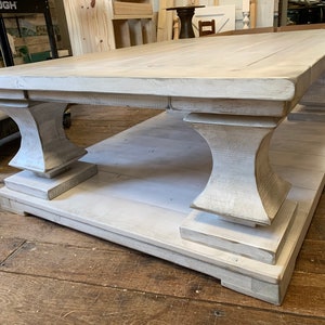 Lake House Large Coffee Table Distressed White Finish