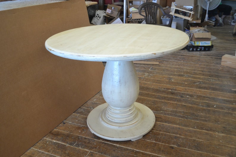 Round table wood solid dining 42 inch Round Pedestal Table Huge Tear Drop Pedestal Solid | Etsy