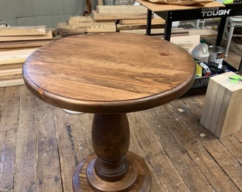 30 Inch Round Walnut Finish Ashmore Pedestal Dining Table