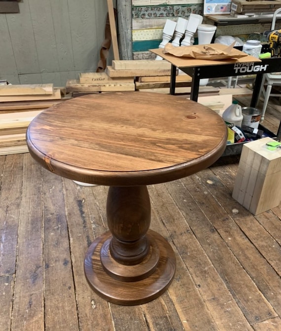 30 Inch Round Walnut Finish Ashmore Pedestal Dining Table Etsy