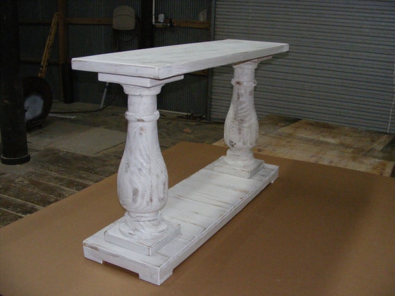 White washed 2024 wood console table