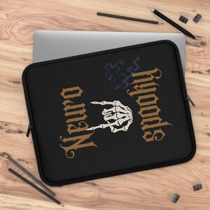 Gothic Skeleton Laptop Sleeve, Edgy Tech Case, Unique Gift for Students, Halloween Accessory, Stylish Computer Protection