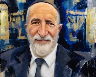Giclée Print of Hacham Baruch Ben Haim Portrait - Israeli Artist Original