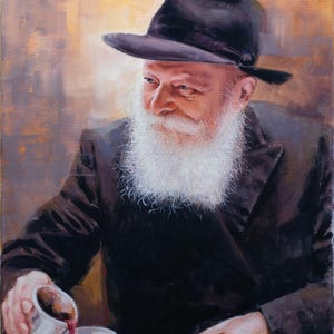 Lubavitcher Rebbe Pouring Wine Giclée