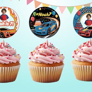 Editable Hot Wheels Cupcake Toppers – 40 Designs in 2 Sizes – Canva Template