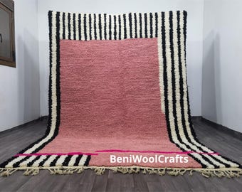 Handgjord orange berbermatta, boho marockansk inredning