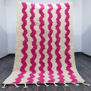 GORGEOUS BENIOURAIN CARPET, Moroccan Handmade Rug, Pink Rug, Living Room Rug, Handmade Wool Carpet, Azilal Berber Rug, Handwoven Rug .