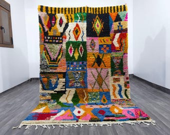 Handmade Wool Berber Rug, Bohemian Moroccan Orange Rug
