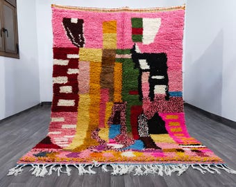 Handmade Pink Moroccan Rug, Authentic Berber Wool Rug