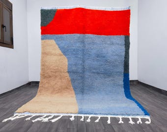 Handmade Wool Berber Rug – Moroccan Orange Beni Ourain Carpet
