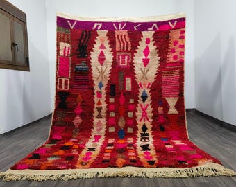 Handmade Colorful Moroccan Rug, Beni Ourain Berber Style, Bohemian Rug