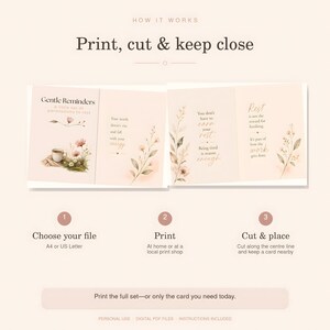 Gentle Permission to Rest Cards | Softly Illustrated Self Care Reminders (Instant Download)