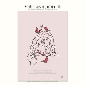Self Love Guided Journal, Prompts, Affirmations, Self Care (Digital Download)