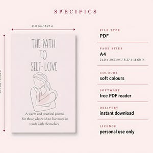 Self Love Guided Journal, Prompts, Affirmations, Self Care (Digital Download)
