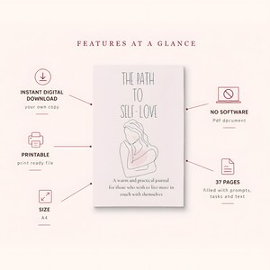 Self Love Guided Journal, Prompts, Affirmations, Self Care (Digital Download)